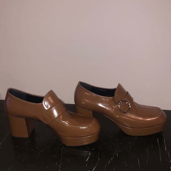 Prada Leather Buckle Block Heels - Picture 9 of 10